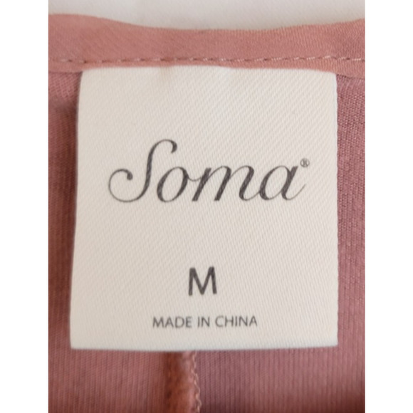 Soma Pink Red Floral Scoop Neck Sleeveless Tunic Tank Top Women's Size Medium - Picture 2 of 9